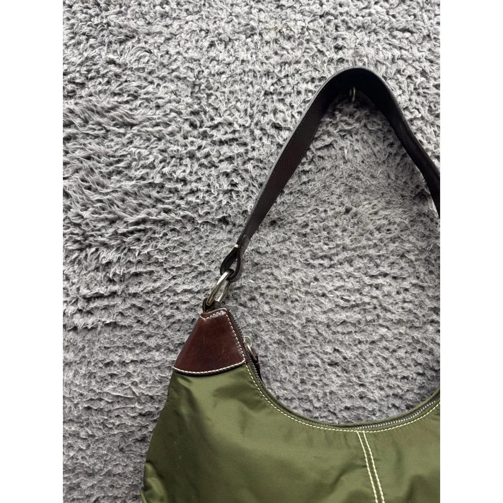 Dooney & Bourke Women's Nylon Brown Leather Strap‎ Hobo Shoulder Bag Army Green